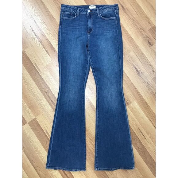 L’AGENCE Bell High Rise Flare Jeans High Waist Slim Fit Medium Wash Size 31 - Picture 2 of 14